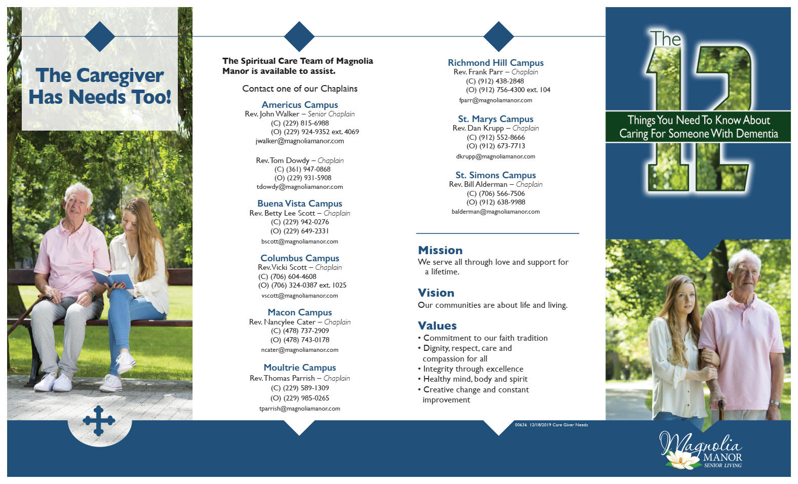 Dementia Brochure for Senior Living in Georgia | Magnolia Manor